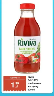 Sok 100% pomidorowo-warzywny Riviva promocja w Biedronka