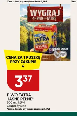 Piwo Tatra Jasne Pełne promocja w Chata Polska