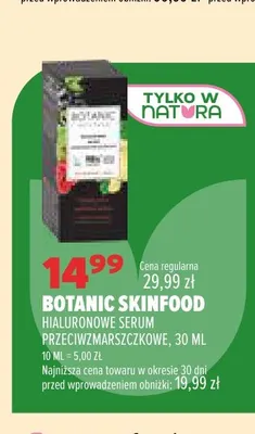 Hialuronowe serum przeciwzmarszczkowe Botanic Skinfood promocja w Drogerie Natura