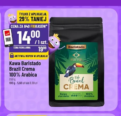 Kawa ziarnista Baristado Brazil Crema 100% Arabica promocja w POLOmarket
