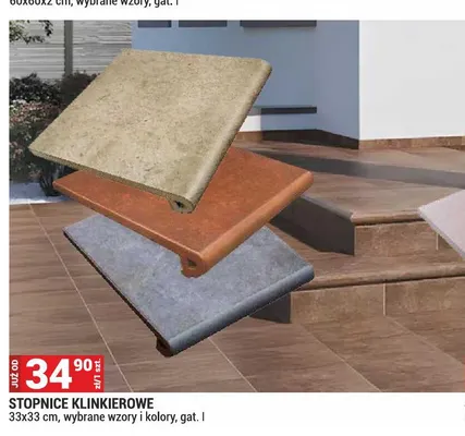 Stopnice klinkierowe 33x33 cm promocja w Merkury Market