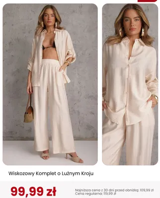 Komplet wiskozowy o luźnym kroju Renee promocja w Renee