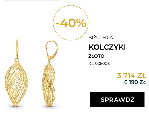 Kolczyki złote Briju Auri KL-005006 promocja w Briju