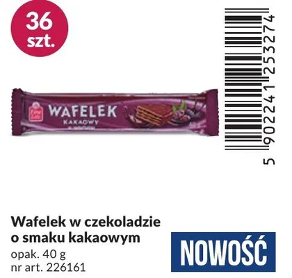 Wafelek w czekoladzie o smaku kakaowym promocja w Makro