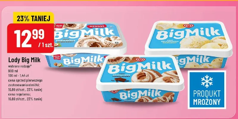 Lody Big Milk Śmietankowo Waniliowy promocja w POLOmarket
