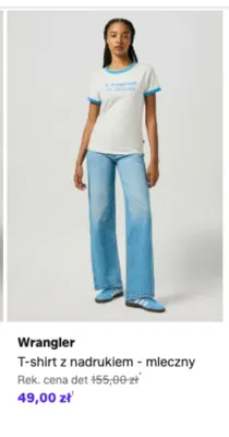 T-shirt Wrangler z nadrukiem - mleczny promocja w Lounge by Zalando