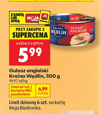 Gulasz angielski Kraina Wędlin promocja w Biedronka