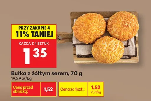 Bułka z żółtym serem promocja w Biedronka
