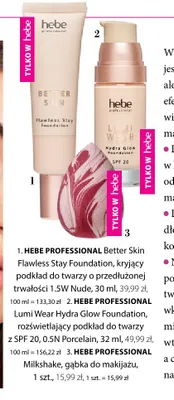 Kryjący podkład do twarzy o przedłużonej trwałości Better Skin Flawless Stay Foundation 1,5W Nude Hebe Professional promocja w Hebe