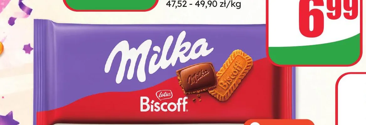 Czekolada Biscoff Milka promocja w Dino