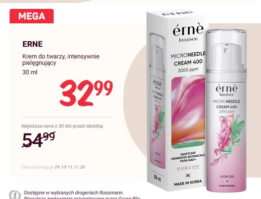 Krem do twarzy intensywnie pielęgnujący Erne promocja w Rossmann