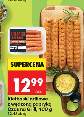 Kiełbaski grillowe z wędzoną papryką Czas na Grill promocja w Biedronka