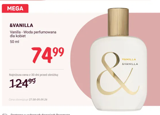 Woda perfumowana dla kobiet Vanilla & promocja w Rossmann
