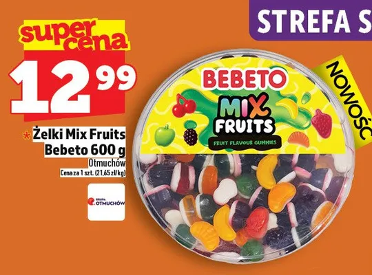 Żelki mix fruits bebeto 600g promocja w TOPAZ