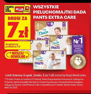 Pieluchomajtki Dada Pants Extra Care promocja w Biedronka