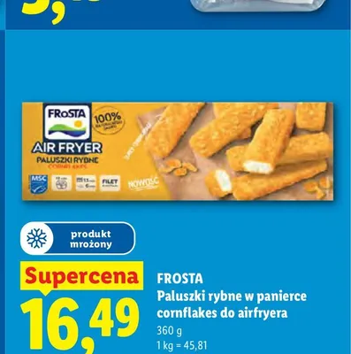 Paluszki rybne w panierce cornflakes do airfryera Frosta promocja w Lidl