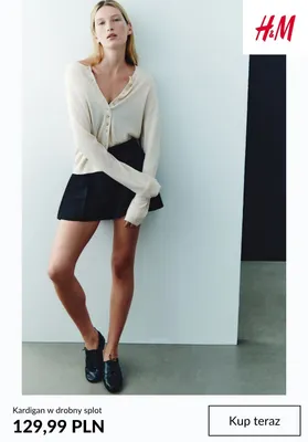 Kardigan w drobny splot H & M promocja w H&M