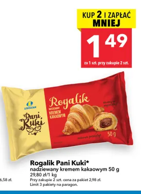Rogalik Pani Kuki nadziewany kremem kakaowym promocja w LEWIATAN
