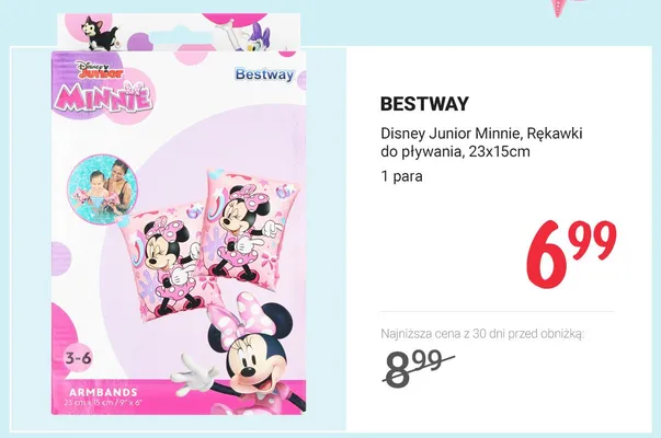 Rękawki do pływania Bestway Disney Junior Minnie 23x15 cm promocja w Rossmann
