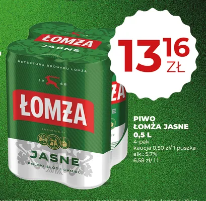 Piwo Łomża 4-pak promocja w Duży Ben