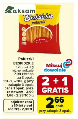 Paluszki z solą Beskidzkie promocja w Carrefour