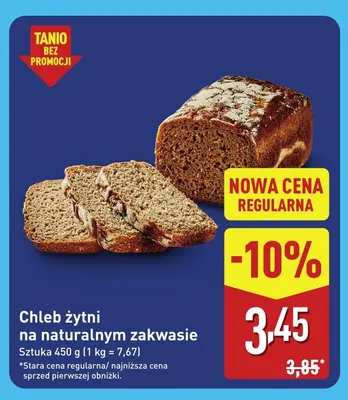 Chleb żytni na naturalnym zakwasie promocja w Aldi