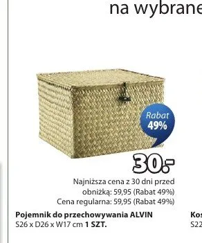 Pojemnik do przechowywania ALVIN S26xD26xW17cm promocja w Jysk