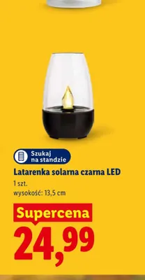 Latarenka solarna czarna LED promocja w Lidl