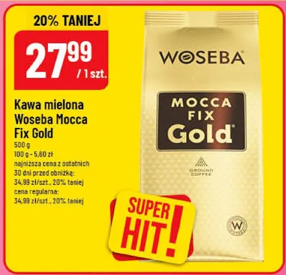 Kawa mielona Woseba Mocca Fix Gold promocja w POLOmarket