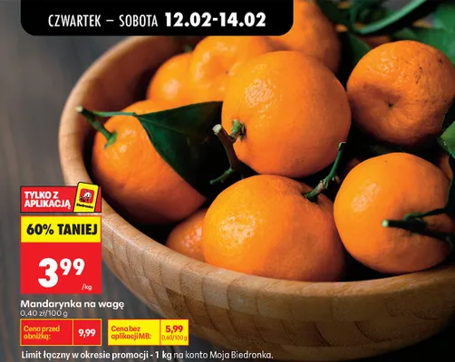 Mandarynka na wagę promocja w Biedronka
