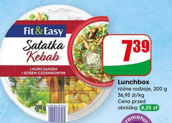 Lunchbox Sałatka Kebab różne rodzaje promocja w Dino