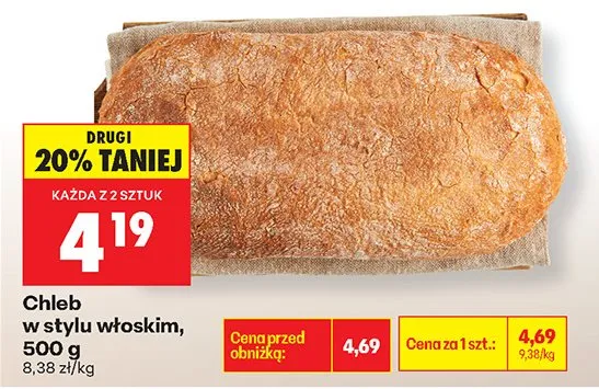 Chleb w stylu włoskim promocja w Biedronka