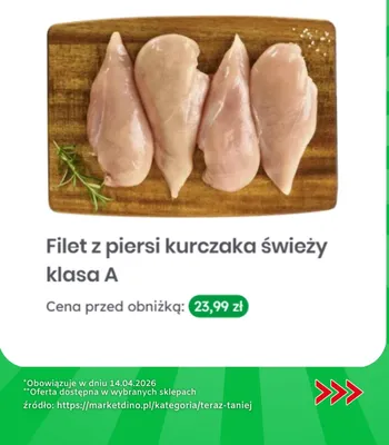 Filet z piersi kurczaka świeży klasa A promocja w Dino