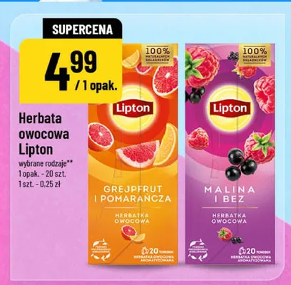 Herbata owocowa Lipton Malina i Bez promocja w POLOmarket