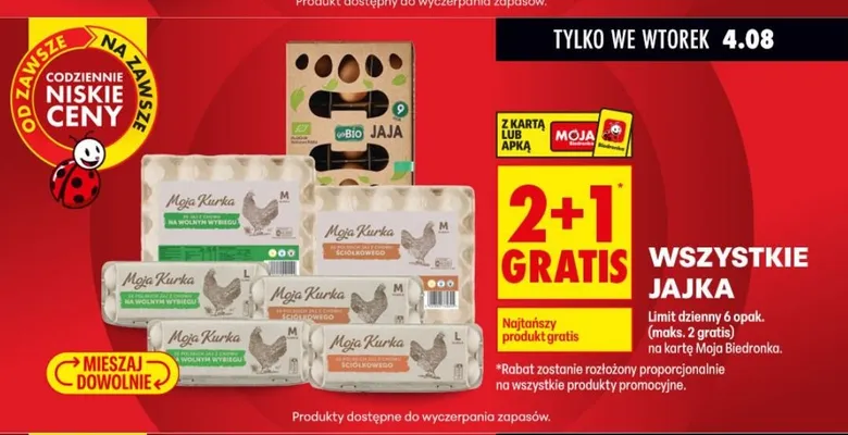 Jaja z chowu ściółkowego klasa L Moja Kurka promocja w Biedronka