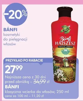 Wcierka do włosów Bánfi promocja w Super-Pharm