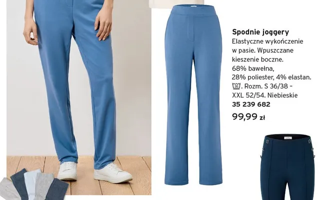 Spodnie joggery Tchibo niebieskie promocja w Tchibo
