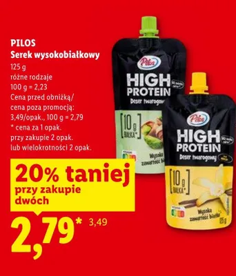 Serek wysokobiałkowy PILOS promocja w Lidl