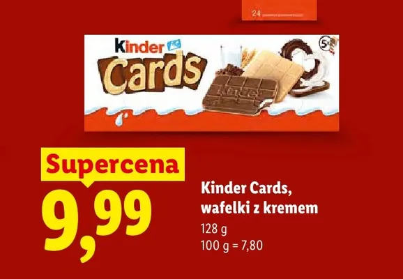 Wafelki z kremem Kinder Cards promocja w Lidl