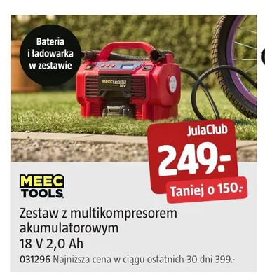 Zestaw z multikompresorem akumulatorowym Meec Tools promocja w Jula