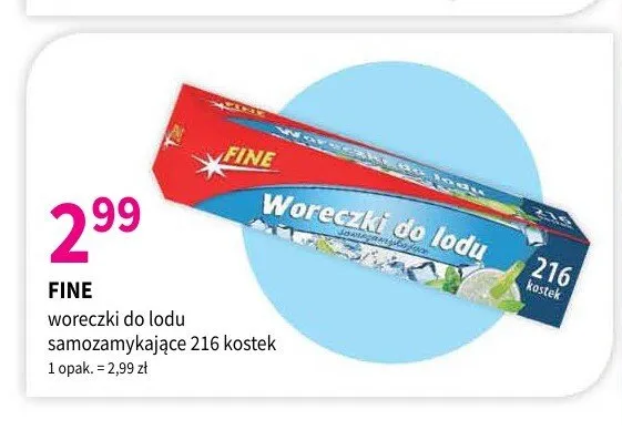 Woreczki do lodu samozamykające Fine promocja w Drogerie Polskie