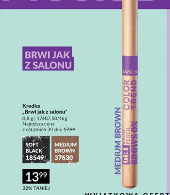 Kredka do brwi Avon Color Trend Brwi jak z salonu Soft Black promocja w AVON