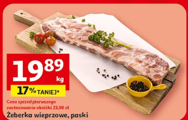 Żeberka wieprzowe paski promocja w Auchan
