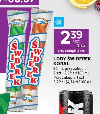 Lody Świderek Koral promocja w Stokrotka