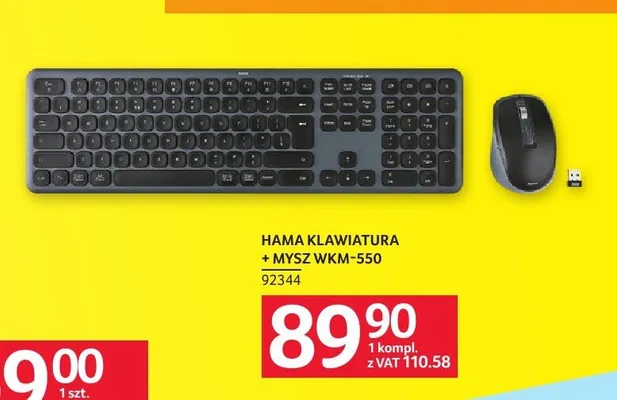 Zestaw klawiatura + mysz Hama WKM-550 promocja w Selgros