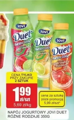 Napój jogurtowy arbuz limona Jovi Duet promocja w Bingo
