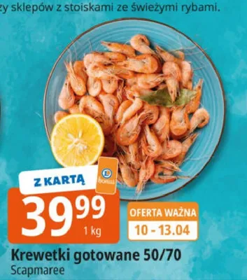 Krewetki gotowane 50/70 promocja w Leclerc