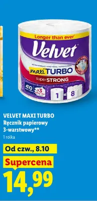 Ręcznik papierowy 3-warstwowy Velvet Maxi Turbo promocja w Lidl
