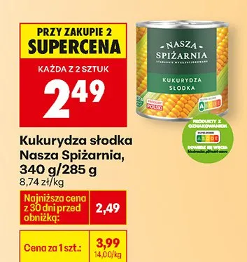 Kukurydza słodka promocja w Biedronka