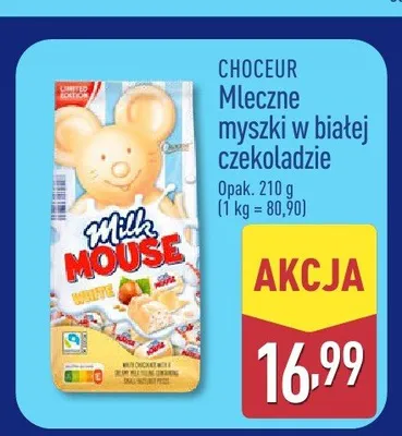 Mleczne myszki w białej czekoladzie Choceur promocja w Aldi